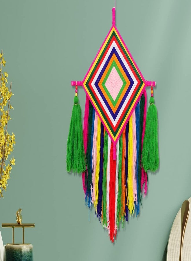 معرض جيه إتش شرابة طائرة ورقية صوفية ملونة مصنوعة يدويًا من JH Gallery، لتزيين المنزل/المكتب/الردهة (عبوة من قطعة واحدة)، متعددة الألوان - Image 4